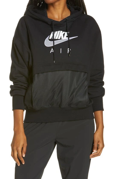 Nike "air" Sweatshirt Hoodie In Black/white