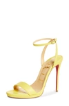 Christian Louboutin Loubi Queen Red Sole Ankle-wrap Sandals In Citronnade