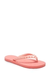Christian Louboutin Loubi Studded Rubber Flip Flops In Operette