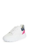 Alexander Mcqueen Colorblock Mixed Leather Trainer Sneakers In White/ Pink