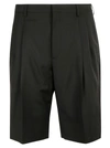 Valentino Stripe-detail Knee-length Shorts In Black