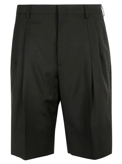 Valentino Stripe-detail Knee-length Shorts In Black