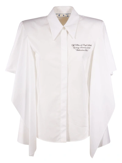 Off-white Popeline Waves Shirt In White