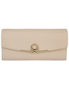 Ferragamo Envelope Flap Logo Detail Clutch In Macadamia