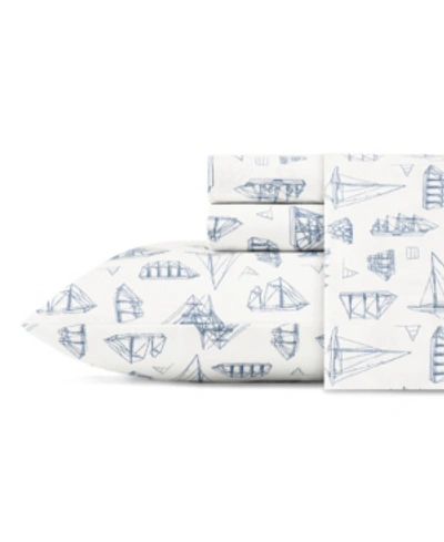 Nautica Whitewood Sail Queen Sheet Set Bedding In Bright Blue