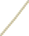 MACY'S DIAMOND ACCENT "S" LINK BRACELET IN SILVER PLATE, ROSE GOLD OR GOLD PLATE