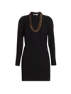 GIVENCHY CHAIN NECKLINE CREPE DRESS,400013241174