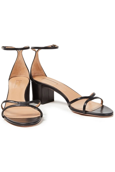 Aquazzura Purist 50 Leather Sandals In Black