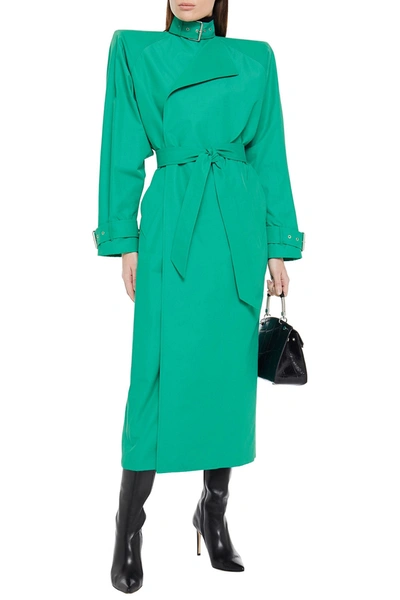 Balenciaga Oversized Cotton-blend Gabardine Trench Coat In Green