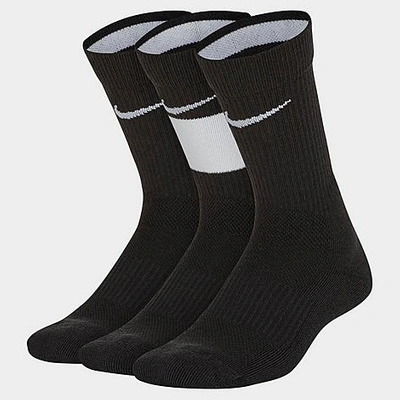 Nike Elite Kids' Basketball Crew Socks (3 Pairs) In Black/white