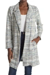 Melloday Soft Knit Topper Coat In Blue