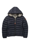 Save The Duck Kids' Hooded Packable Puffer Jacket In 1177 Grey
