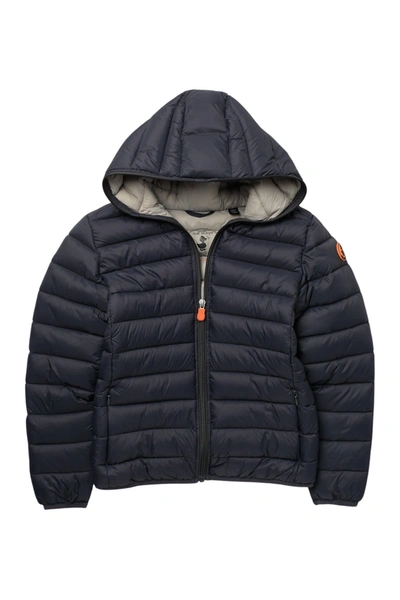 Save The Duck Kids' Hooded Packable Puffer Jacket In 1177 Grey