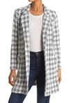 Melloday Soft Knit Topper Coat In Brushed Houndstooth