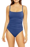 La Blanca Swimwear Island Goddess One-piece Swimsuit In Blue Moon