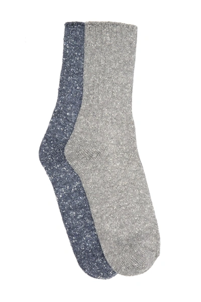 Hue Tweed Ribbed Boot Socks In Indigo