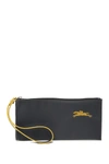 Longchamp Le Pliage Club Flat Wristlet In Gun Metal