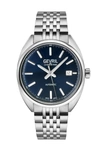 Gevril Men's Five Points Blue Dial Stainless Steel Watch In Silver
