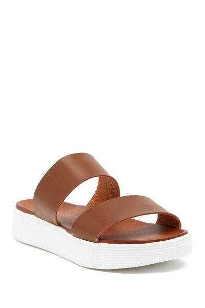 Mia Saige Platform Slide Sandal In Cognac