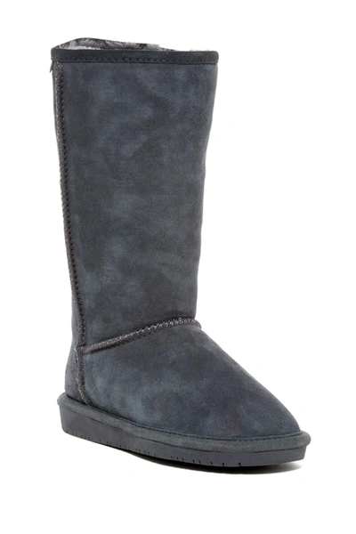 Bearpaw Emma Tall Genuine Sheepskin Lined Boot In Charcoal