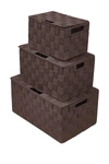 Sorbus Weave Stackable Basket In Chocolate
