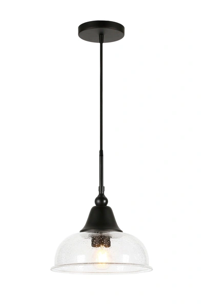 Addison And Lane Magnolia Blackened Bronze Finish & Seeded Glass Pendant