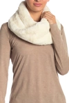 La Fiorentina Faux Fur Trim Infinity Scarf In Ivory