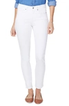 Nydj Ami Raw-edge Cuffed Ankle Skinny Jeans In Optic White