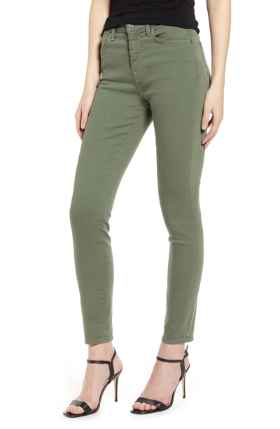 7 For All Mankind High Waist Ankle Skinny Jeans In Solidolive