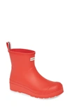 Hunter Original Play Waterproof Rain Bootie In Logo Red