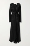ALEXANDRE VAUTHIER TWIST-FRONT RUCHED SATIN-JERSEY GOWN