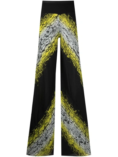 Rick Owens Abstract Print Wide-leg Trousers In Black