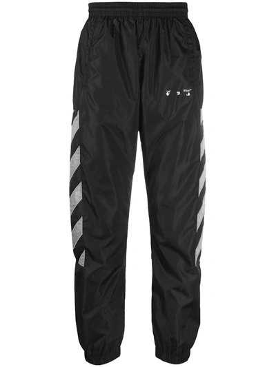 Off-white Off White Logo-print Track Trousers In Black,beige