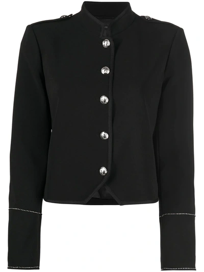 Patrizia Pepe Tailored Military-style Blazer In Black