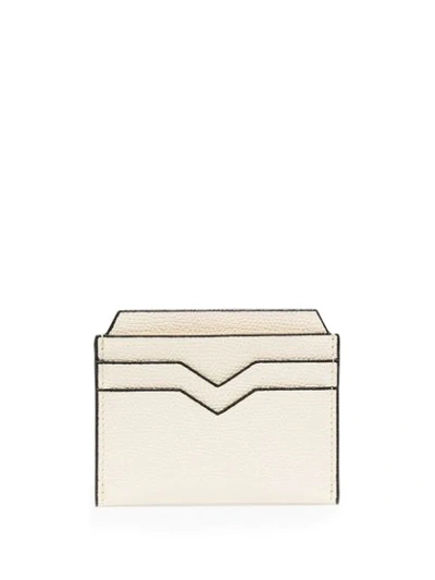Valextra Leather Card Holder In White