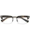 Balmain Legion Ii Rectangle-frame Glasses In Brown