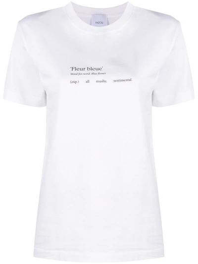 Patou Text-print Short-sleeved T-shirt In White
