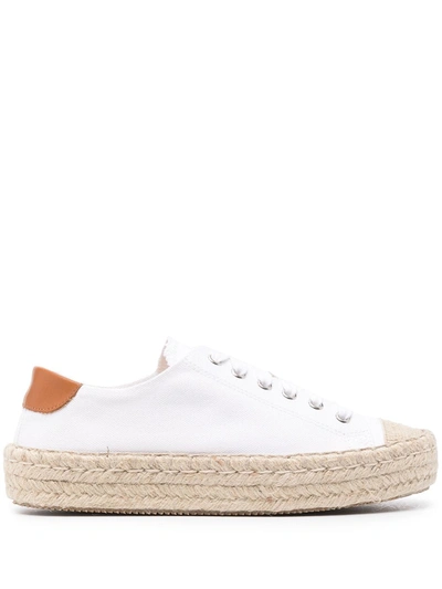 Jw Anderson Leather-trimmed Canvas Espadrille Sneakers In White