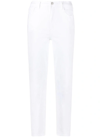 J Brand Alma High-rise Straight Jeans In White