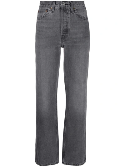 Re/done High Waist Jeans In Grey