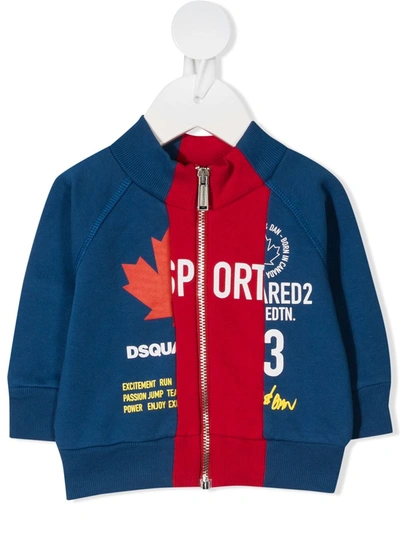 Dsquared2 Babies' Zip Fleece Jacket In 蓝色