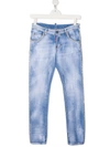 DSQUARED2 TEEN CRYSTAL-DETAIL JEANS