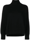 Barrie Roll Neck Cashmere Jumper In Black