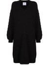 BARRIE TEXTURED SLEEEVE CASHMERE DRESS