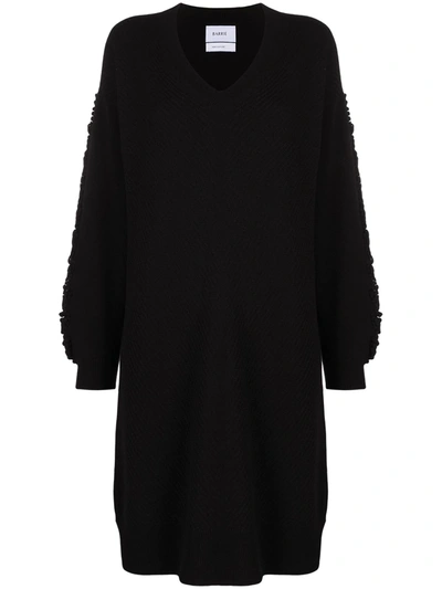 Barrie Textured Sleeeve Cashmere Dress In Black