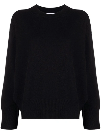 Barrie Round Neck Cashmere Jumper In Black