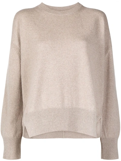 Barrie Round Neck Cashmere Jumper In Neutrals