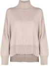 Barrie Roll Neck Cashmere Jumper In Neutrals