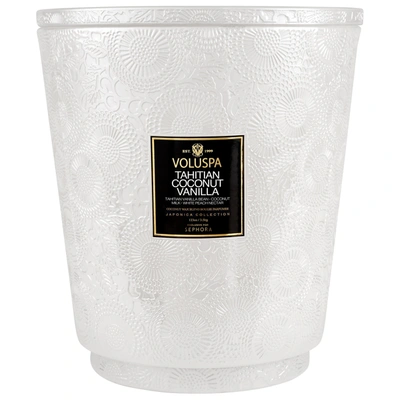 Voluspa Tahitian Coconut Vanilla Five-wick Hearth Candle In White