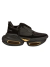 Balmain B-bold Leather Sneakers In Black